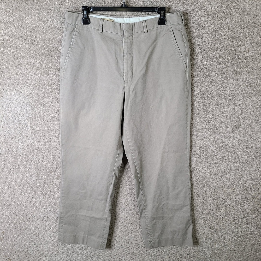Vintage L.L. Bean Pants Mens 30x27 Khaki Chino Straight Leg Cotton Casual
